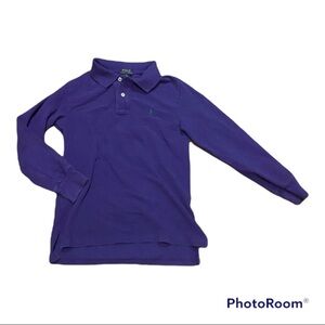 Ralph Lauren purple long sleeved 100% cotton polo shirt
